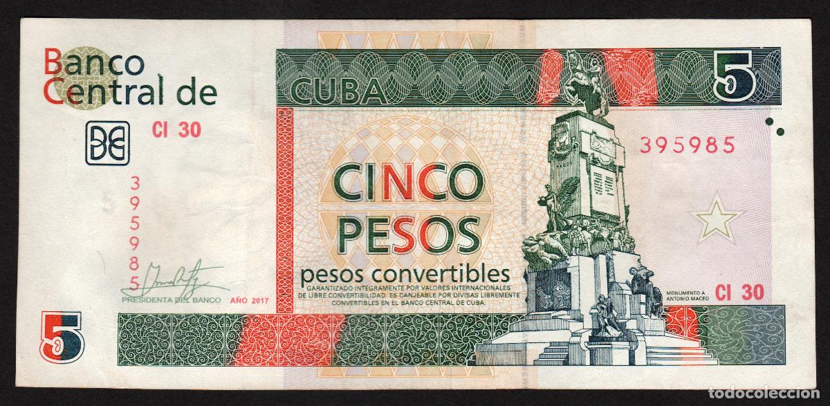 Billetes extranjeros: CUBA. 5 pesos convertibles 2017. - Foto 1