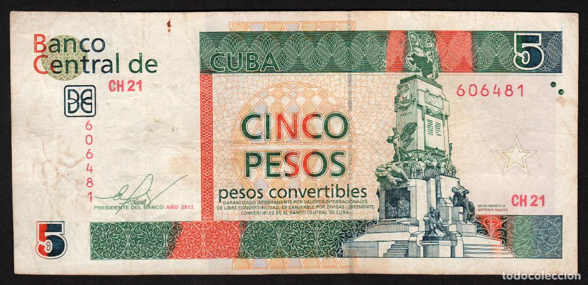 Billetes extranjeros: CUBA. 5 pesos convertibles 2013. - Foto 1