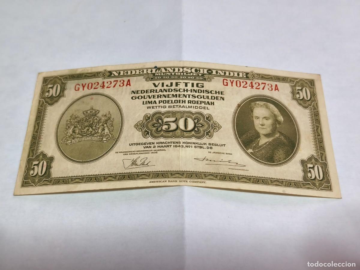 Billetes extranjeros: Indias Holandeses 50gulden 1943 VF.