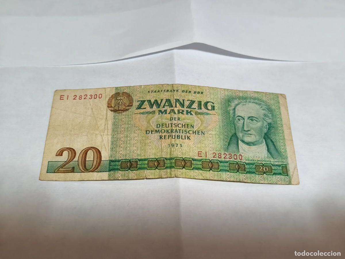 Billetes extranjeros: DDR 20marcos 1975 F.