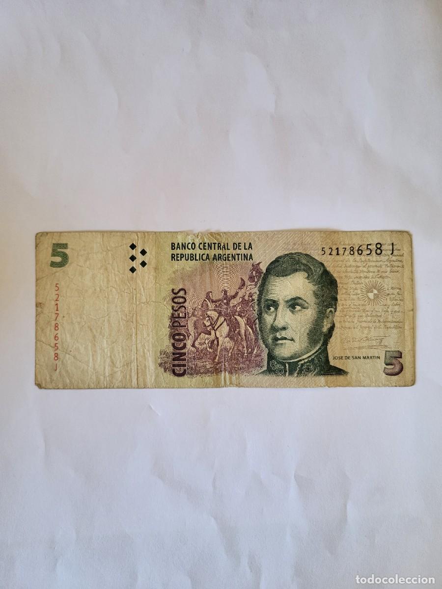 Billetes extranjeros: Billete 5 Pesos Argentina (2003-2015)
