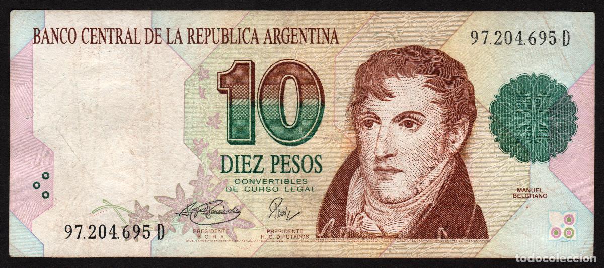 Billetes extranjeros: ARGENTINA. 10 pesos convertibles (1992). Pick 342. Serie D.