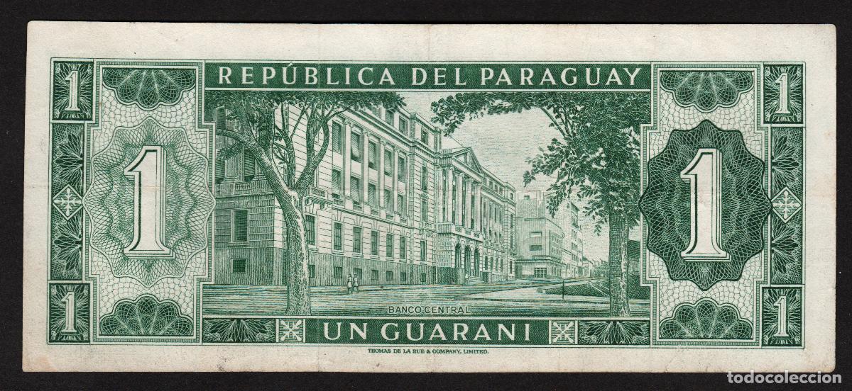 Billetes extranjeros: PARAGUAY. 1 guarani L.1952. Pick 192. Banco central en el reverso.