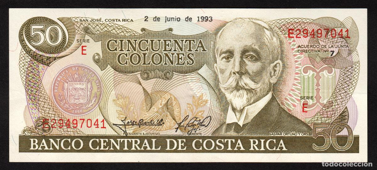 Billetes extranjeros: COSTA RICA. 50 colones 2.6.1993
