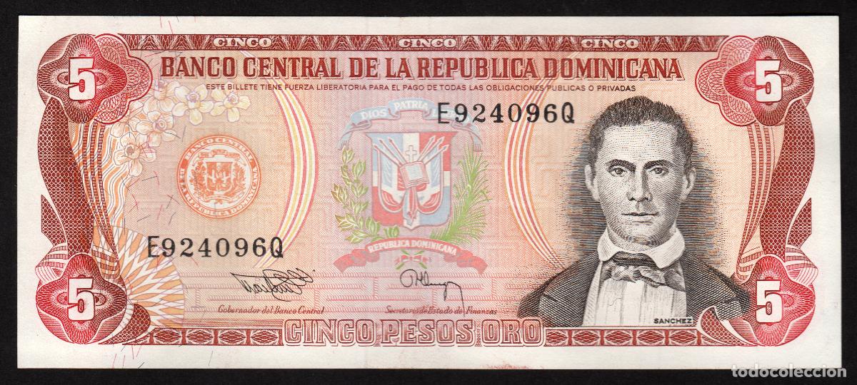Billetes extranjeros: DOMINICANA Rep. 5 pesos 1994. Impresora TDLR. Pick 146.