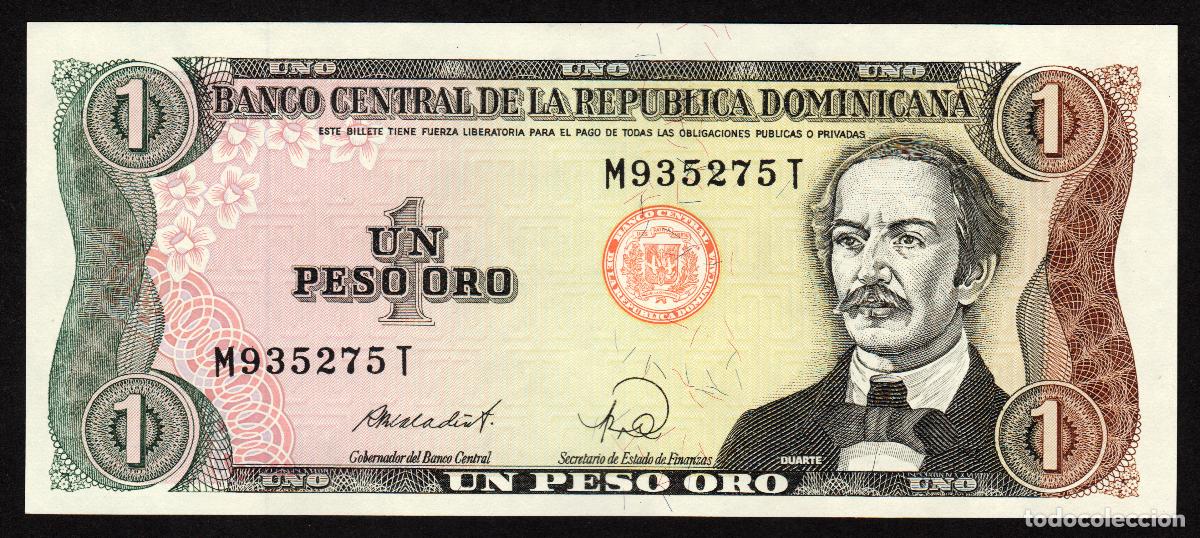 Billetes extranjeros: DOMINICANA Rep. 1 pesos 1988. Impresora - De La Rue. Pick 126 c.