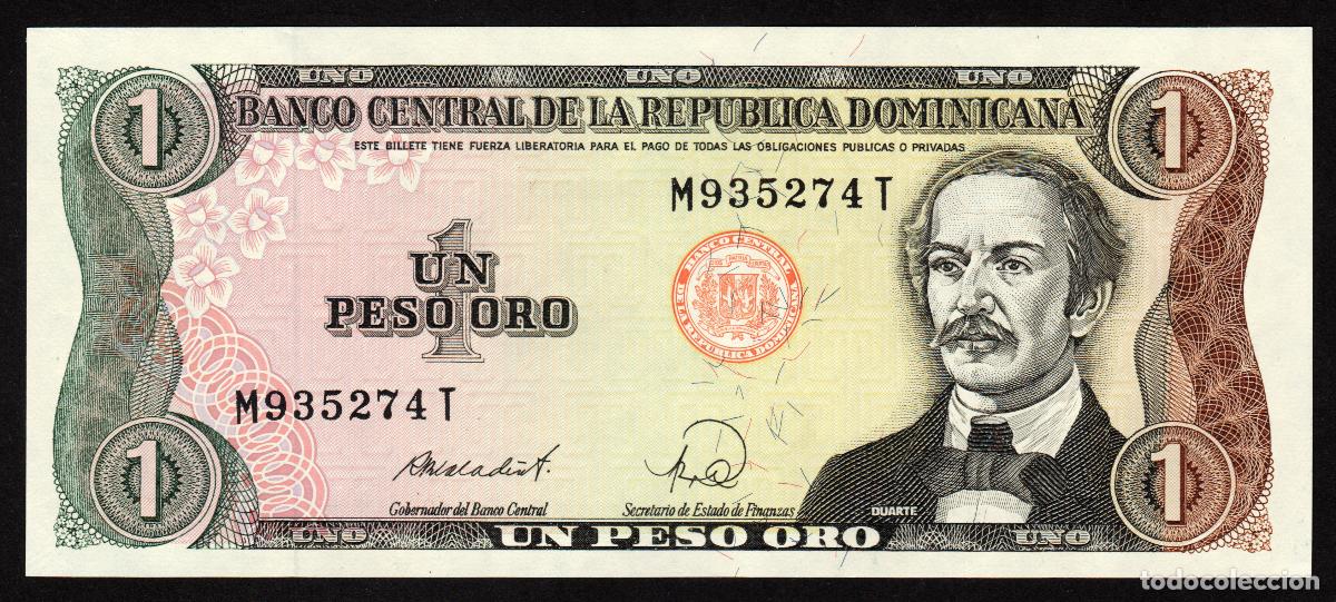 Billetes extranjeros: DOMINICANA Rep. 1 pesos 1988. Impresora - De La Rue. Pick 126 c.