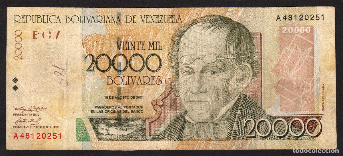 Billetes extranjeros: VENEZUELA. 20000 bolivares 14.08. 2001. Pick 86 a.