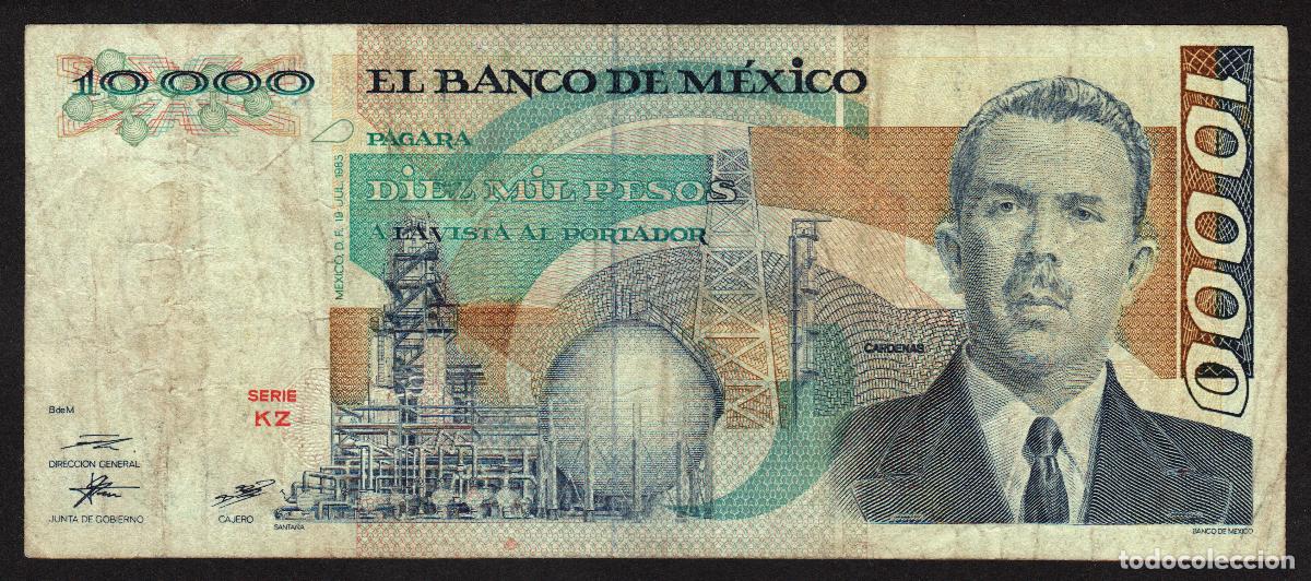 Billetes extranjeros: MEXICO. 10000 pesos 16.5. 1991. Pick 90 d. Serie KZ.