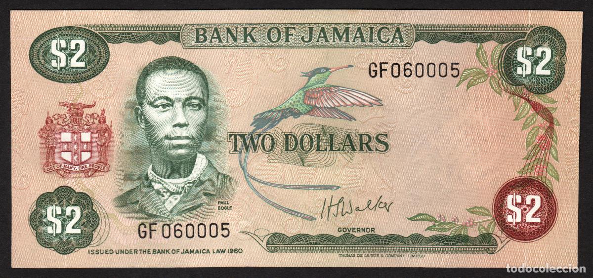 Billetes extranjeros: JAMAICA. 2 $ S/F (1976). Pick 60b. Firma 5.