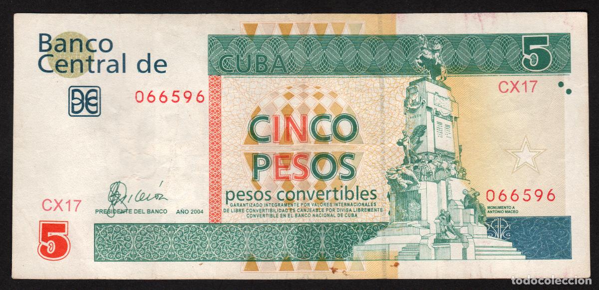 Billetes extranjeros: CUBA. 5 pesos convertibles 2004.
