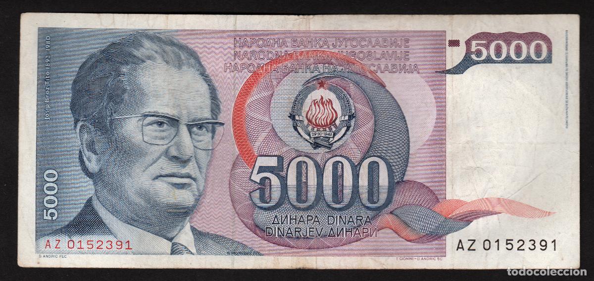 Billetes extranjeros: YUGOSLAVIA. 5000 dinara 1985. Pick 93.