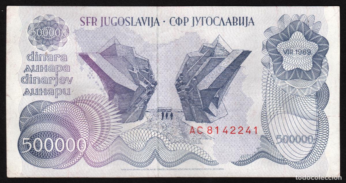 Billetes extranjeros: YUGOSLAVIA. 500000 dinara 1989. Pick 98.