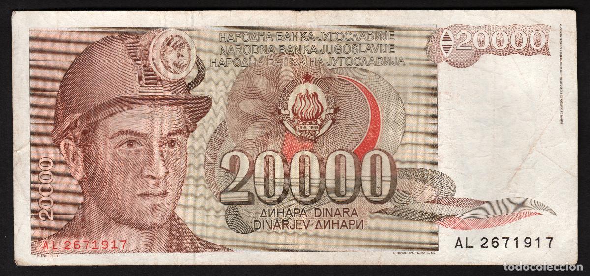 Billetes extranjeros: YUGOSLAVIA. 20000 dinara 1987. Pick 95.