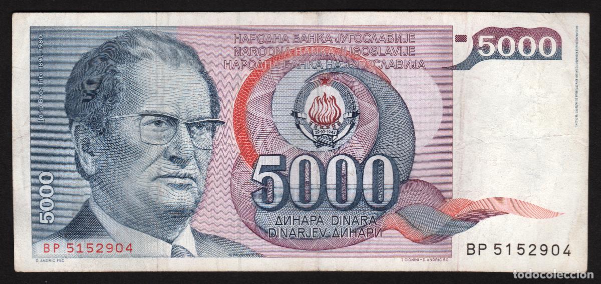 Billetes extranjeros: YUGOSLAVIA. 5000 dinara 1985. Pick 93. - Foto 1