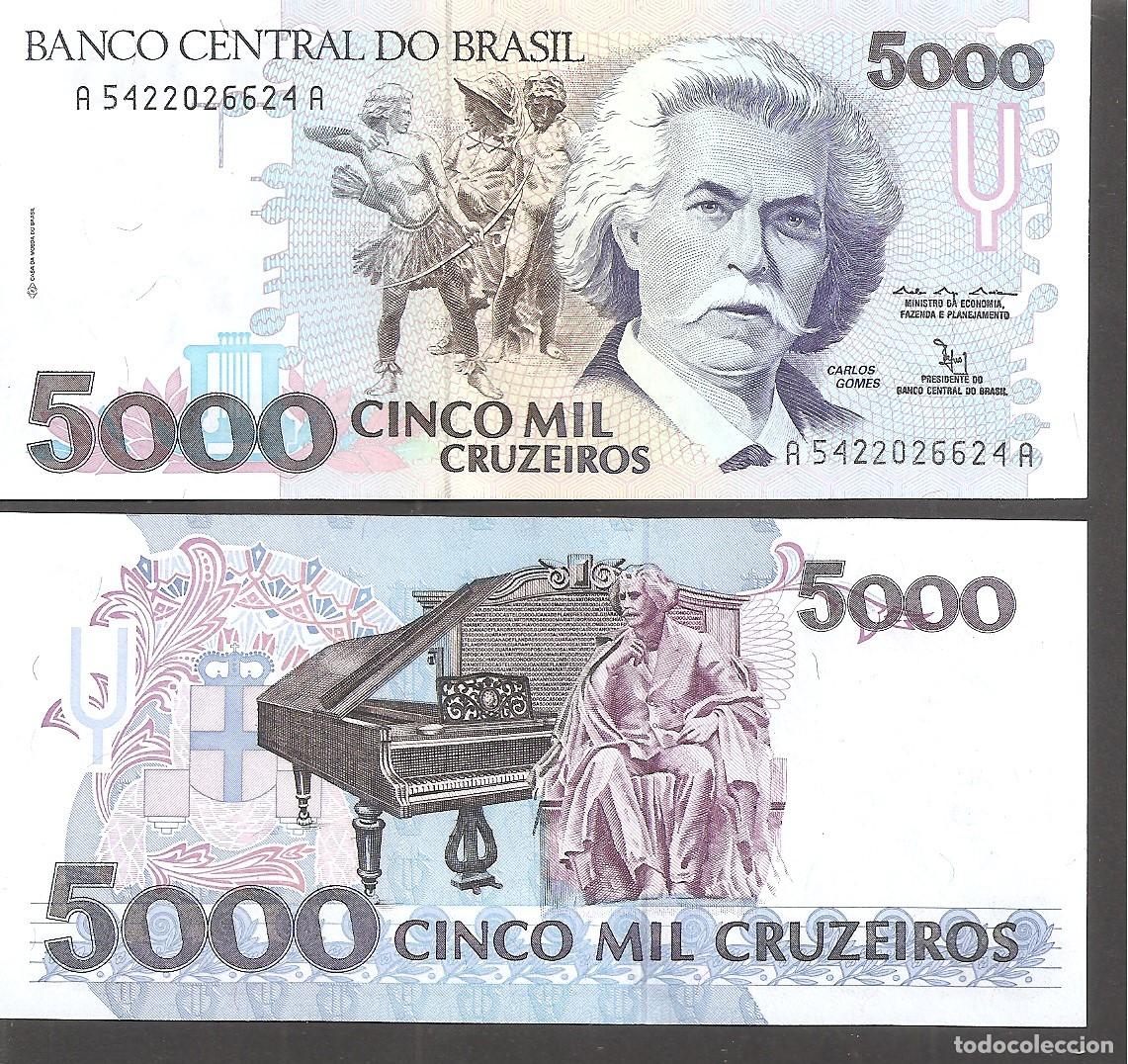 Billetes extranjeros: Billete BRASIL 5000 Cruzeiros (1990-1993) SC