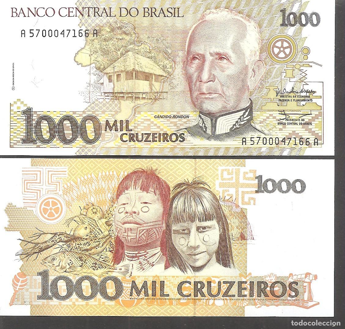 Billetes extranjeros: Billete BRASIL 1000 Cruzeiros (1990) SC