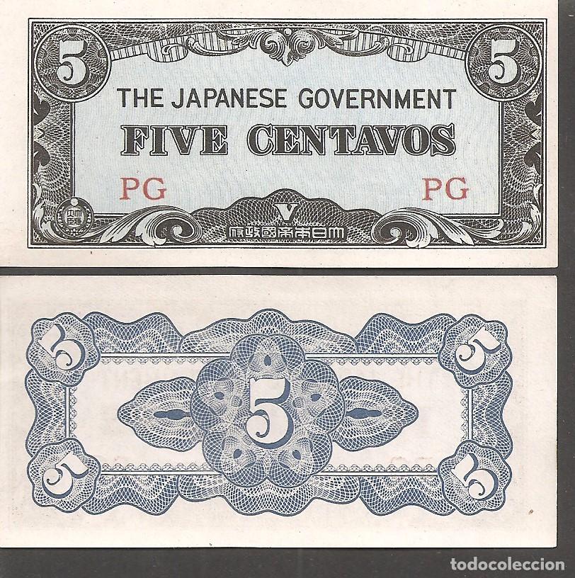 Billetes extranjeros: Billete FILIPINAS 5 Centavos (1942) SC Ocupaci&oacute;n Japonesa WWII