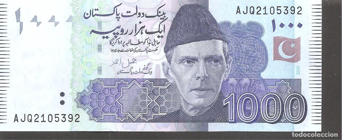 Billetes extranjeros: Billete PAKISTAN 1000 Rupias 2024 SC. Rupees.