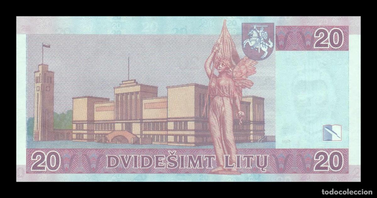 Billetes extranjeros: Lituania 20 Litu Jonas Maironis 2007 Pick 69 Sc Unc - Foto 2