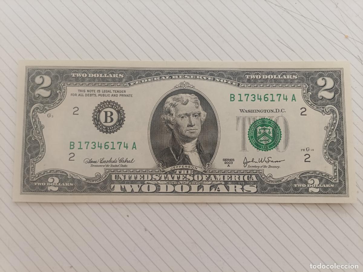 Billetes extranjeros: USA Estados Unidos. 2 dollars 2003 UNC SC