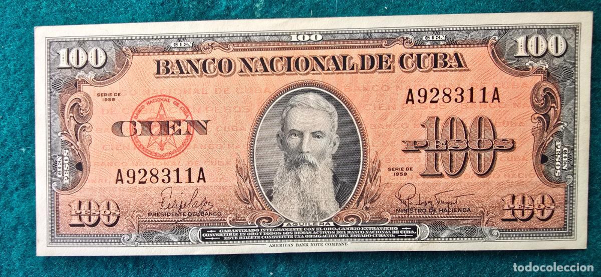 Billetes extranjeros: BILLETE 100 PESOS (1959) CUBA - AGUILERA - BANCO NACIONAL DE CUBA - S.C.