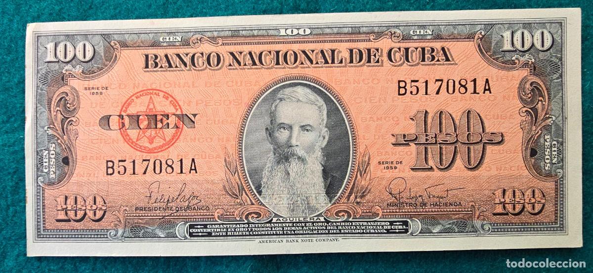 Billetes extranjeros: BILLETE 100 PESOS (1959) CUBA - AGUILERA - BANCO NACIONAL DE CUBA - EBC