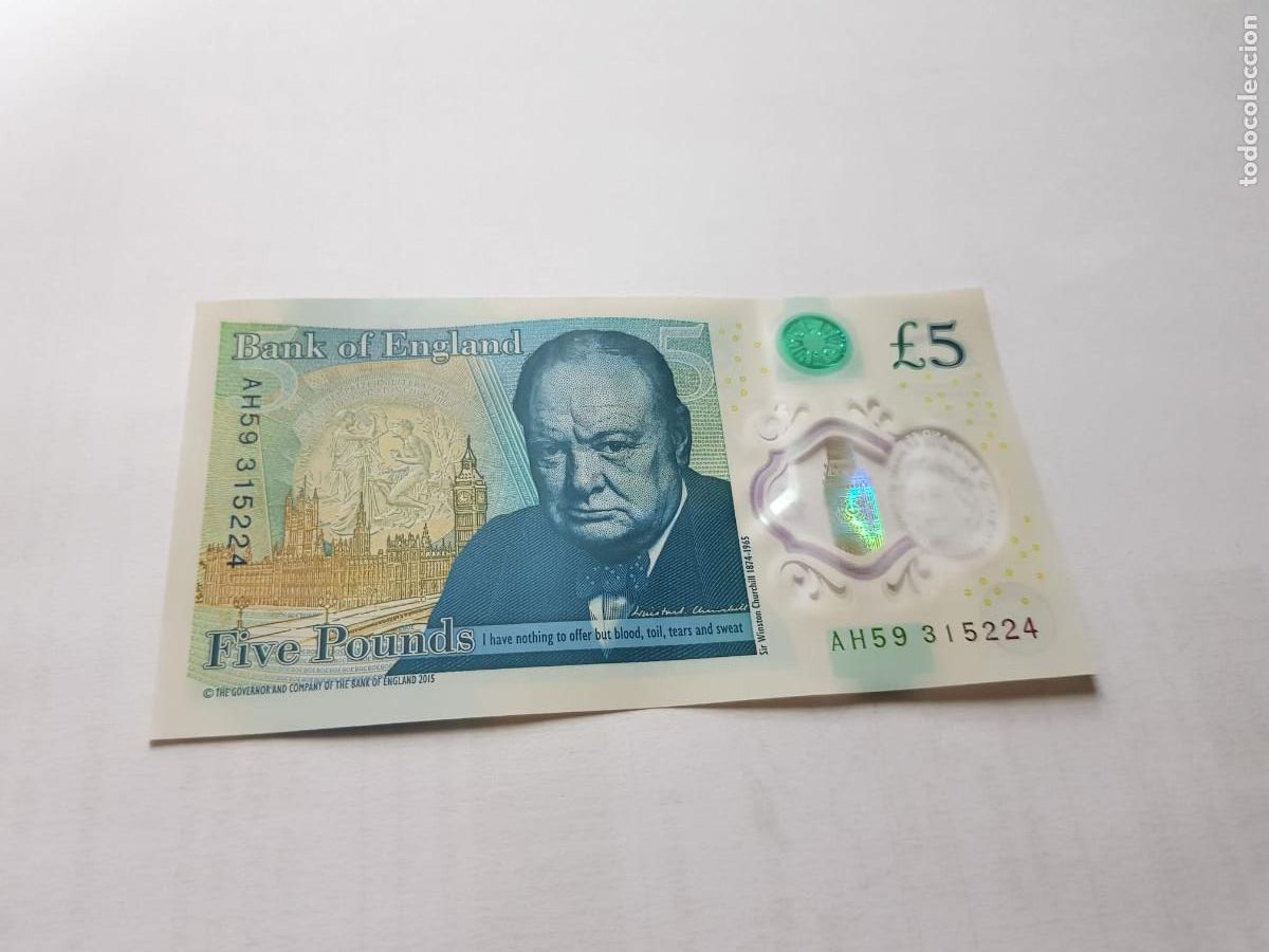 Billetes extranjeros: INGLATERRA- 5 LIBRAS-2015 - Foto 2