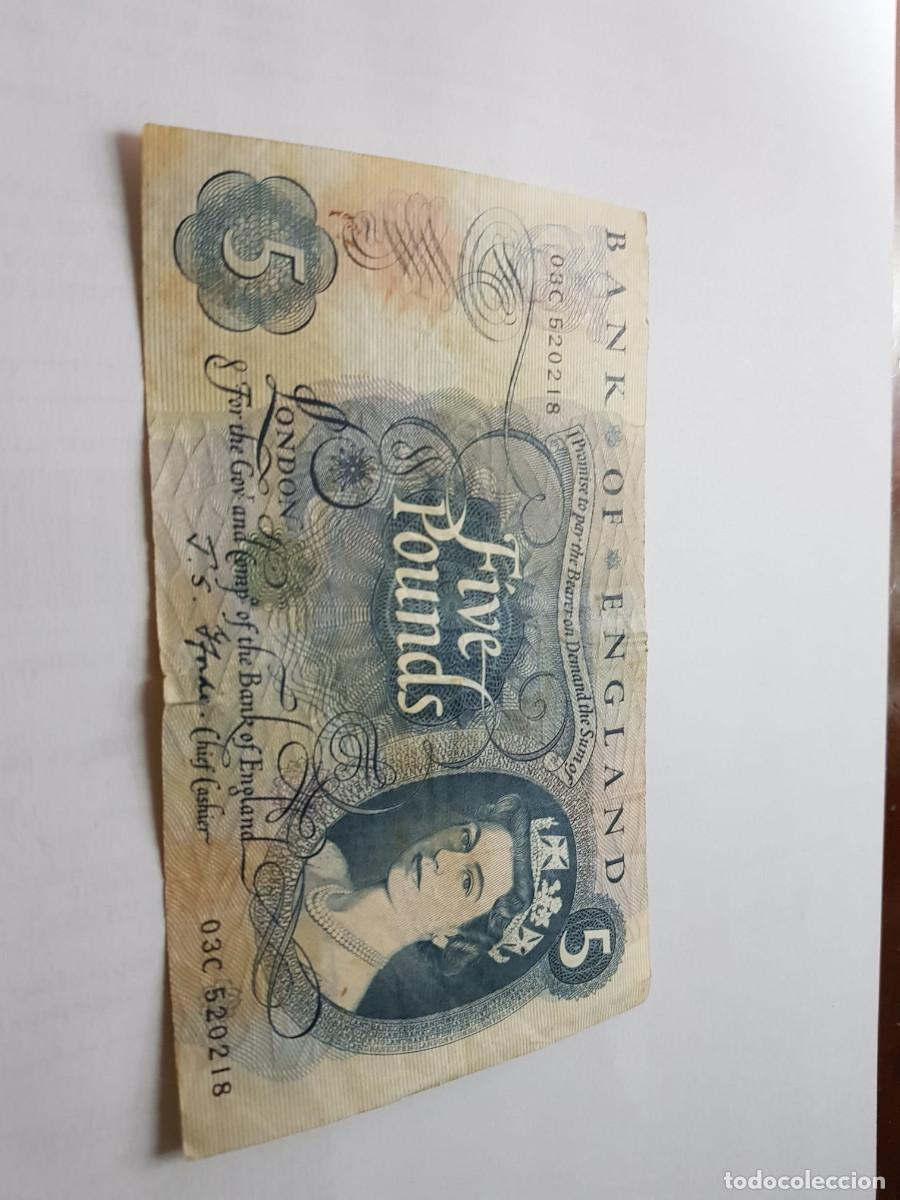 Billetes extranjeros: INGLATERRA-5 LIBRAS-1963-1969