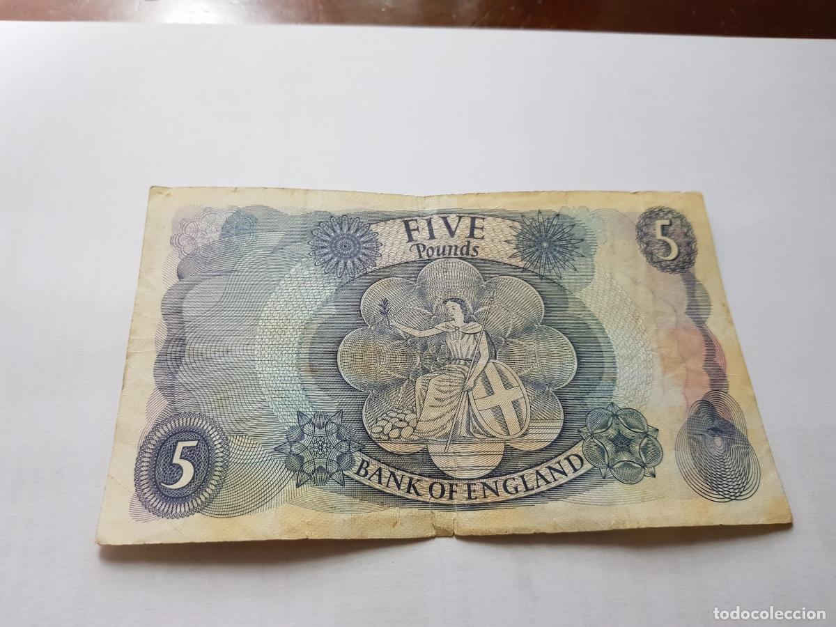 Billetes extranjeros: INGLATERRA-5 LIBRAS-1963-1969 - Foto 2