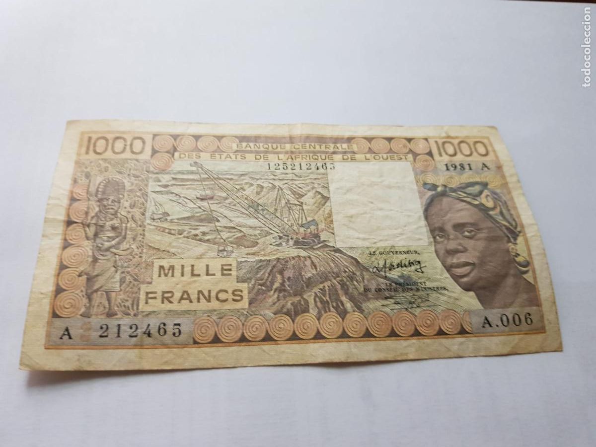Billets internationaux: ESTADOS DEL AFRICA DEL OESTE-1000 FRANCOS-1981