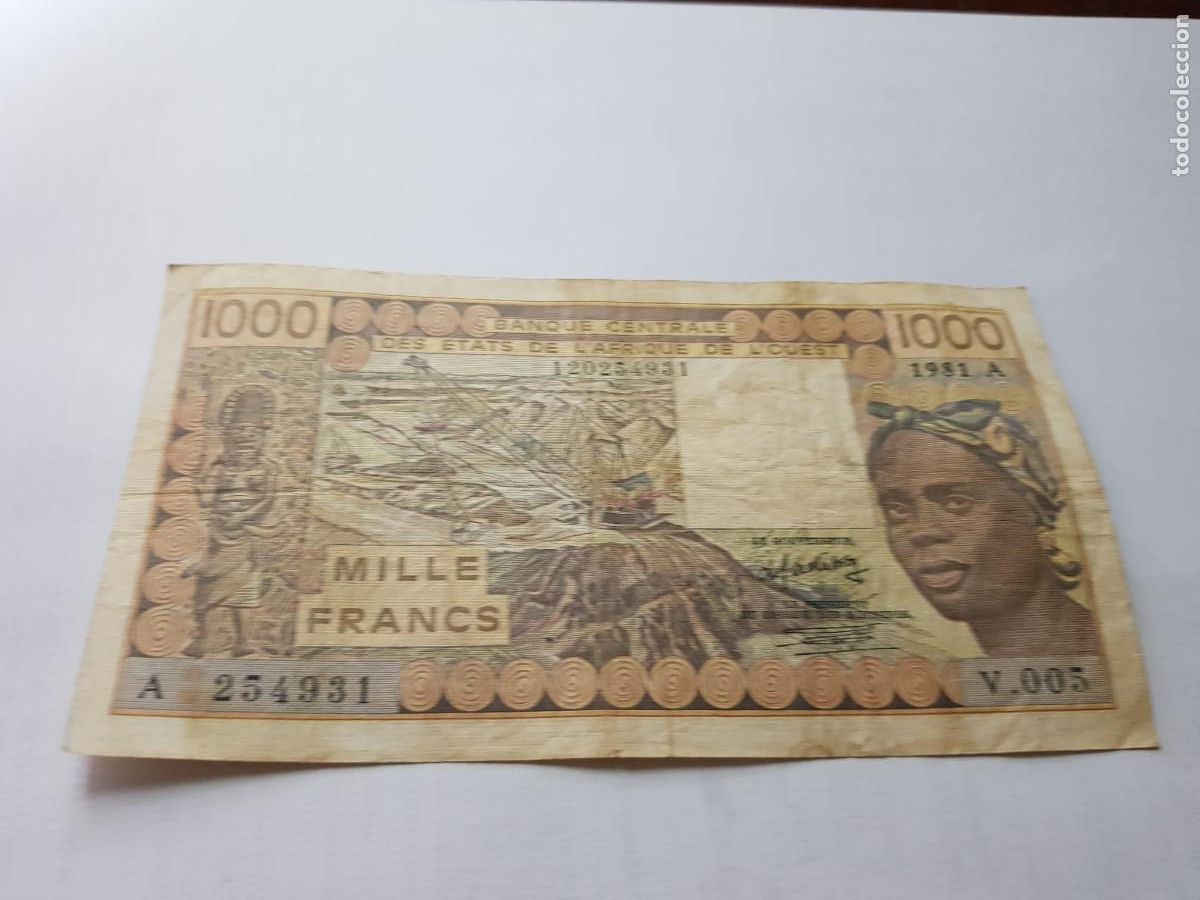 International Banknotes: ESTADOS DEL AFRICA DEL OESTE-1000 FRANCOS-1981