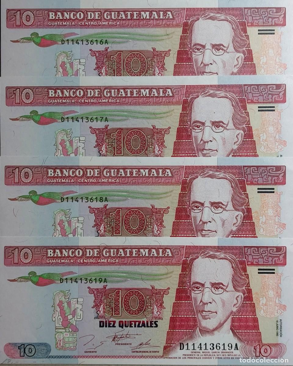 Billetes extranjeros: LOTE DE 4 BILLETES CORRELATIVOS ( GUATEMALA ) 1995 PK 91 PLANCHA / UNC.