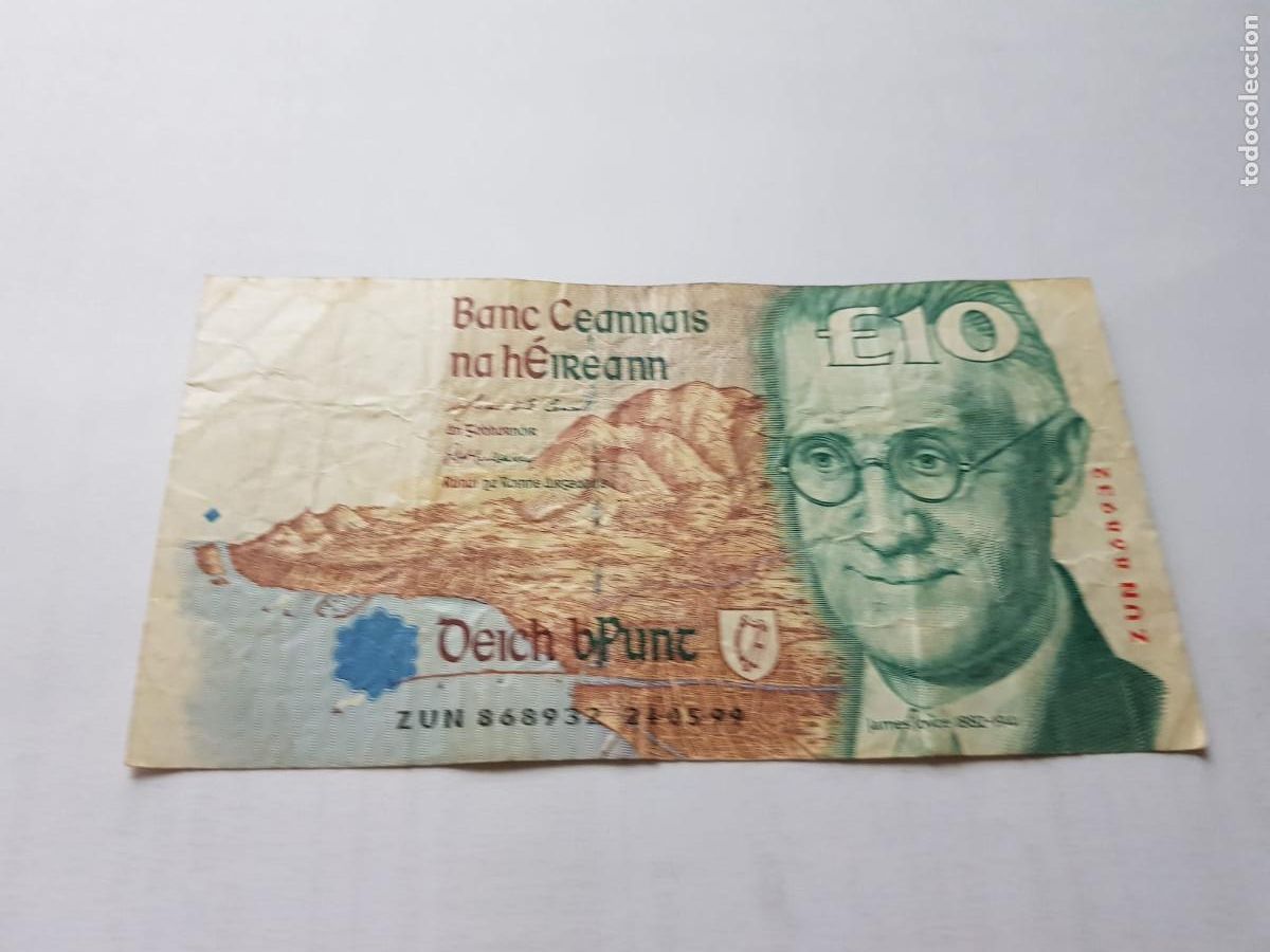 Billetes extranjeros: IRLANDA- 10 LIBRAS-1999