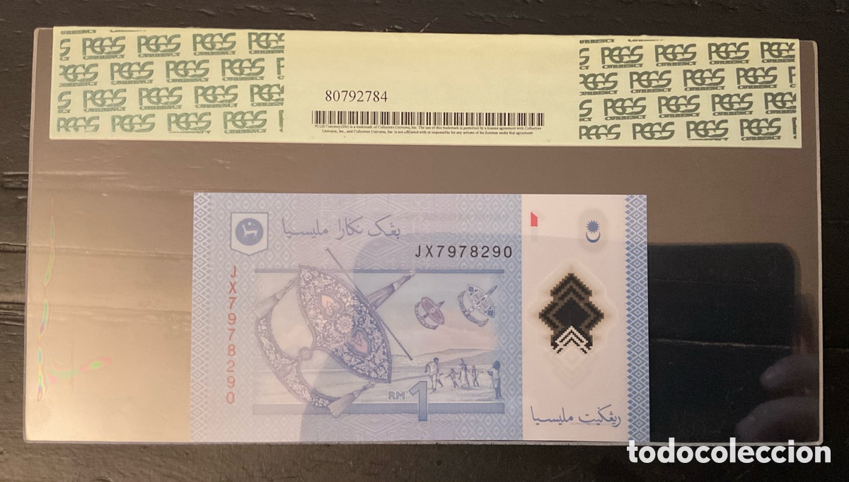 Billetes extranjeros: Billete Malasia 1 Ringgit 2012 PCGS 67 p51 - Foto 2