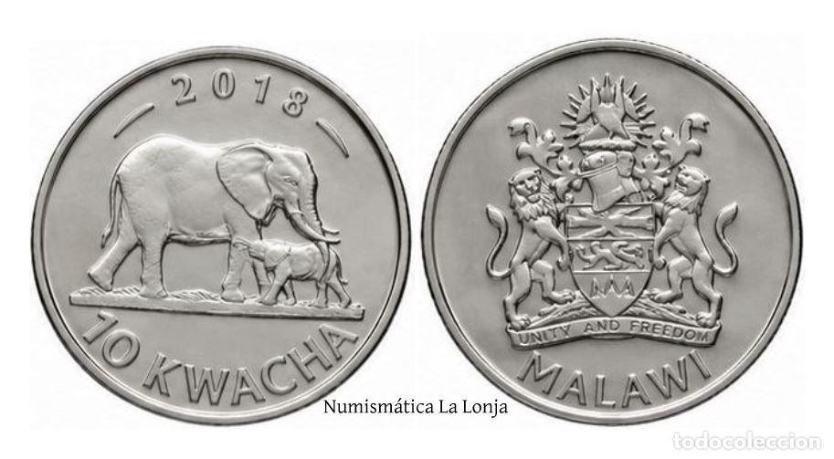 Billets internationaux: Malawi 10 Kwacha Elefante 2018 Km 214 Sc Unc