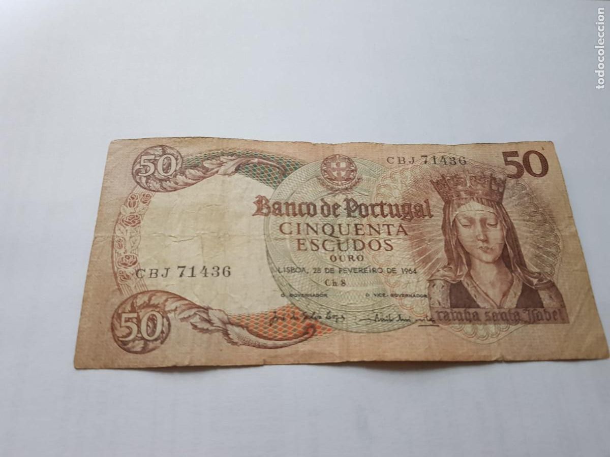 Billetes extranjeros: PORTUGAL-50 ESCUDOS-1964
