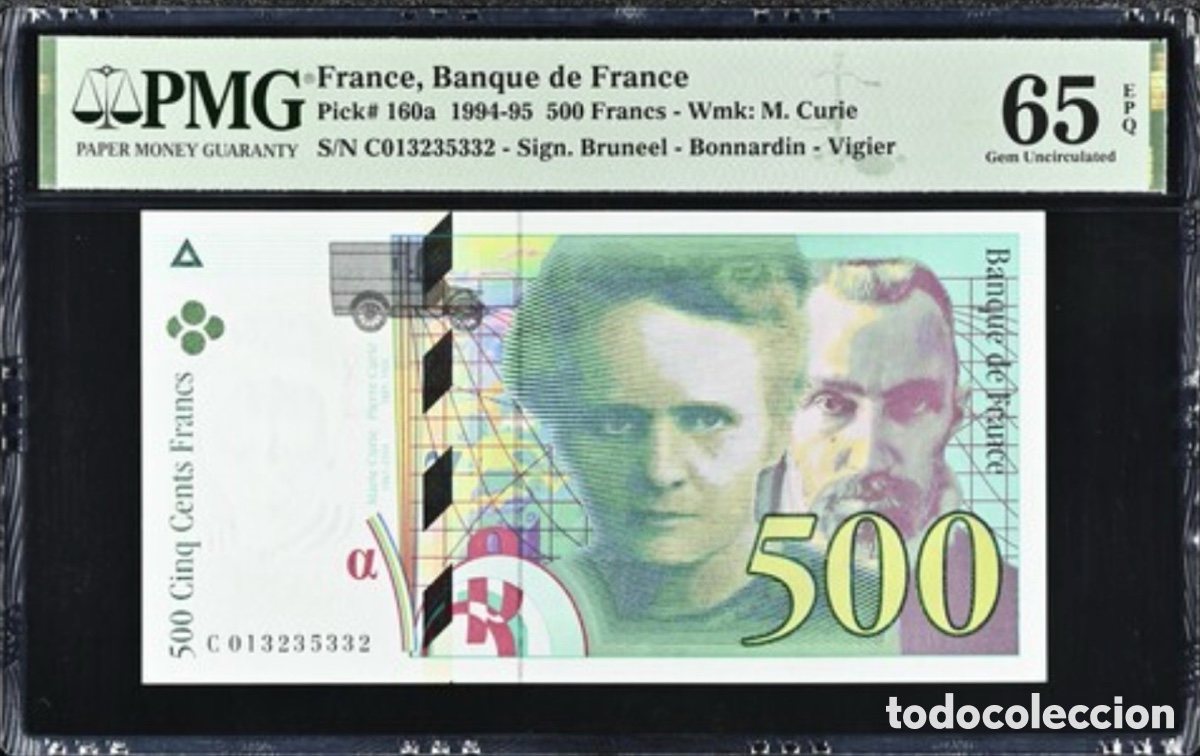 Billetes extranjeros: Billete Francia 500 Francos 1994-95 PMG 65 p160a