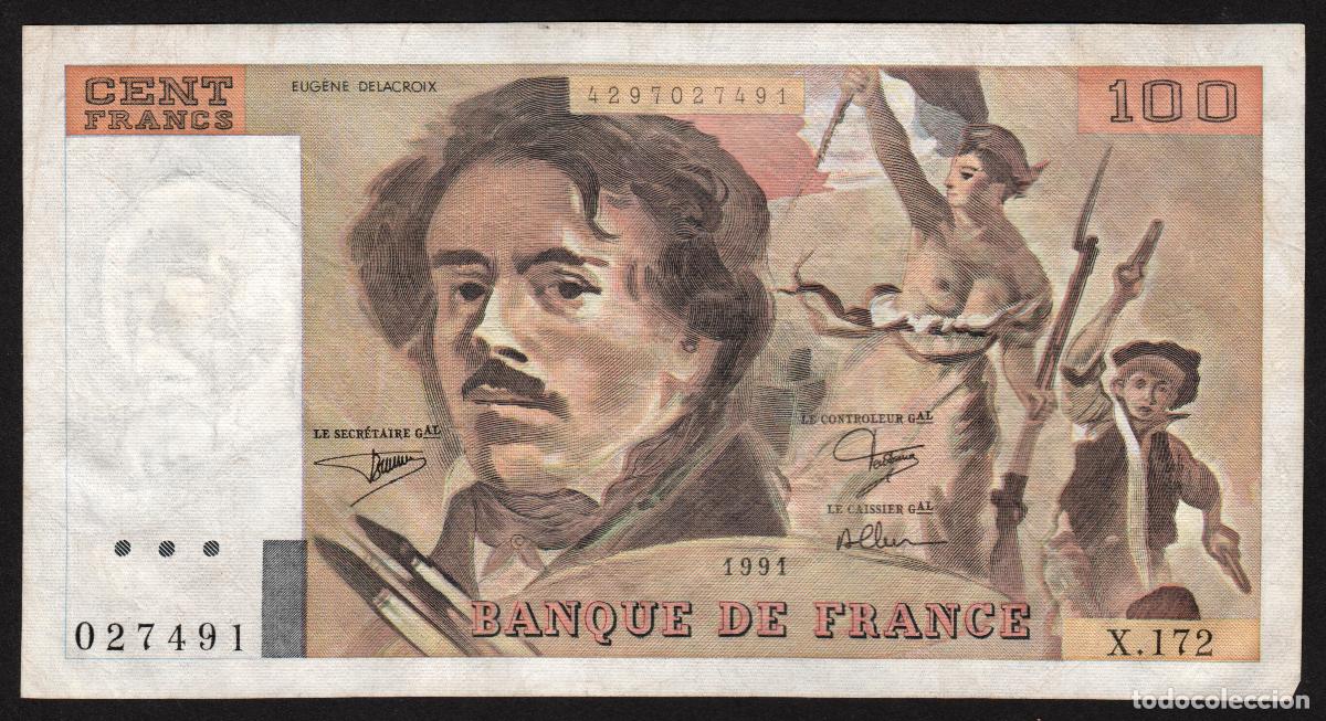 Billetes extranjeros: FRANCIA. 100 francs 1991. Delacroix. Pick 154f.