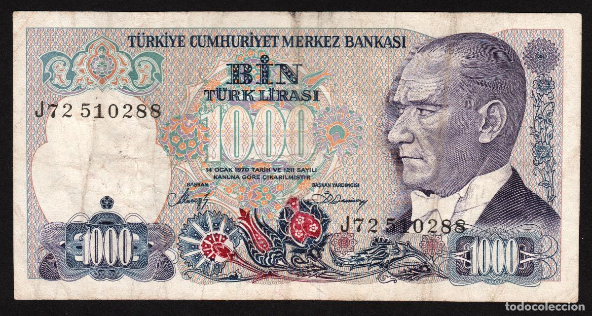 Billetes extranjeros: TURQUIA. 1000 lira L.1970 (1986). Pick 196. Serie J.