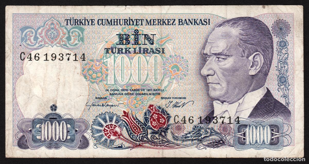 Billetes extranjeros: TURQUIA. 1000 lira L.1970 (1986). Pick 196. Serie C.