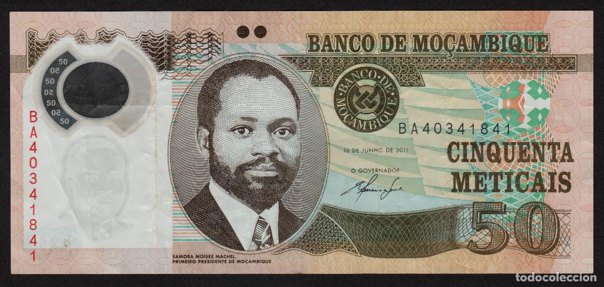 Billetes extranjeros: MOZAMBIQUE. 50 meticais 16.06.2011. POLIMERO. FAUNA. ANTILOPE.