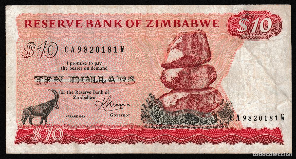 Billetes extranjeros: ZIMBABWE. 10 $ 1983. Firma 2.
