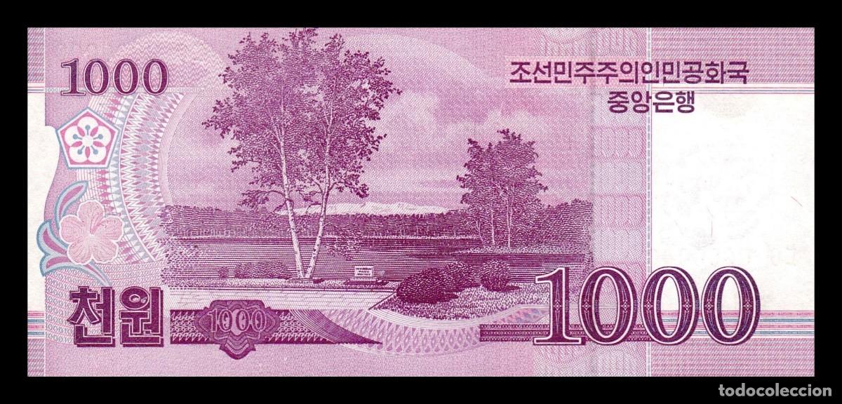 Billetes extranjeros: Corea del Norte 1000 Won 2008 (2009) Pick 64s Specimen ​​​​​​​Sc Unc - Foto 2