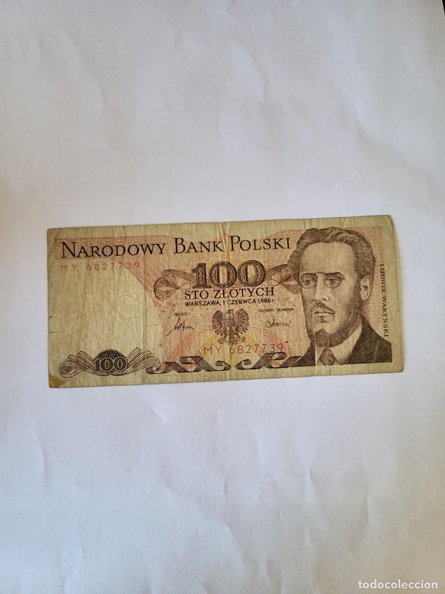 Billetes extranjeros: Billete 100 Zlotys Polonia 1986