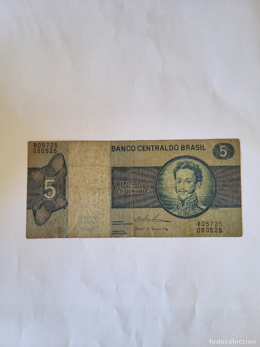 Billetes extranjeros: Billete 5 Cruzeiros 1970 Brasil