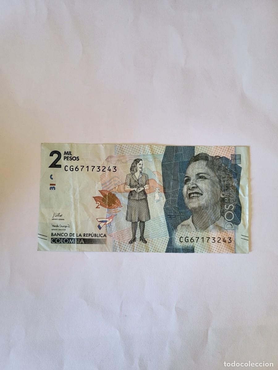 Billetes extranjeros: Billete de 2000 Pesos 2023 Colombianos