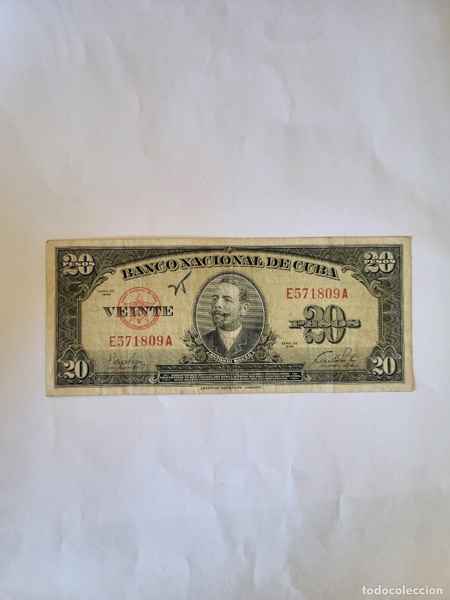 Billetes extranjeros: Billete 20 Pesos Cuba 1949 - Foto 1