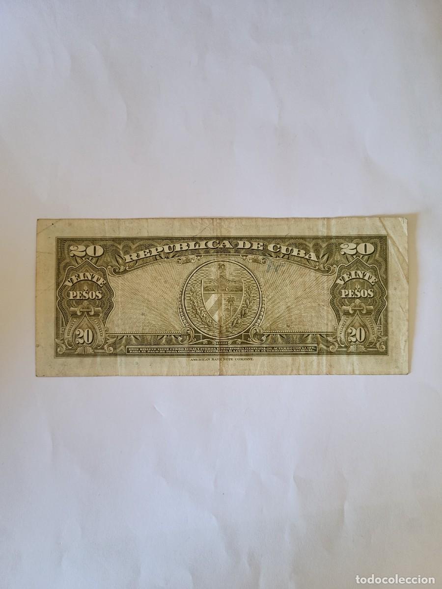 Billetes extranjeros: Billete 20 Pesos Cuba 1949 - Foto 2