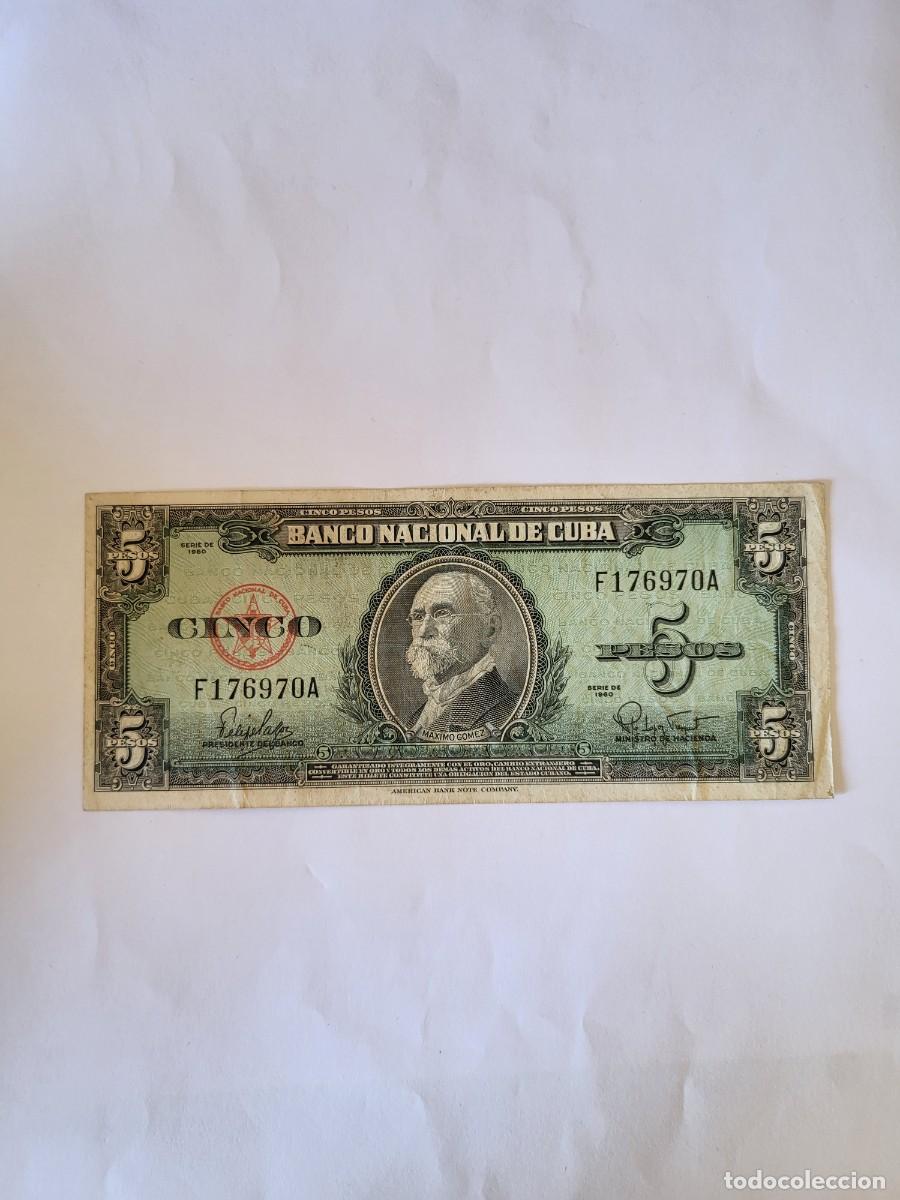 Billetes extranjeros: Billete 5 Pesos Cuba 1960 - Foto 1